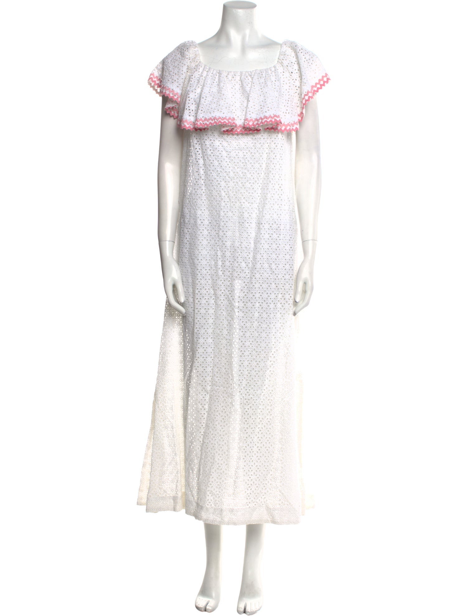 Lisa Marie Fernandez Lace Pattern Long Dress