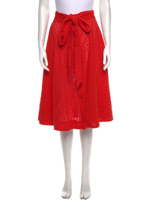 Lisa Marie Fernandez Lasercut Accents Knee-Length Skirt