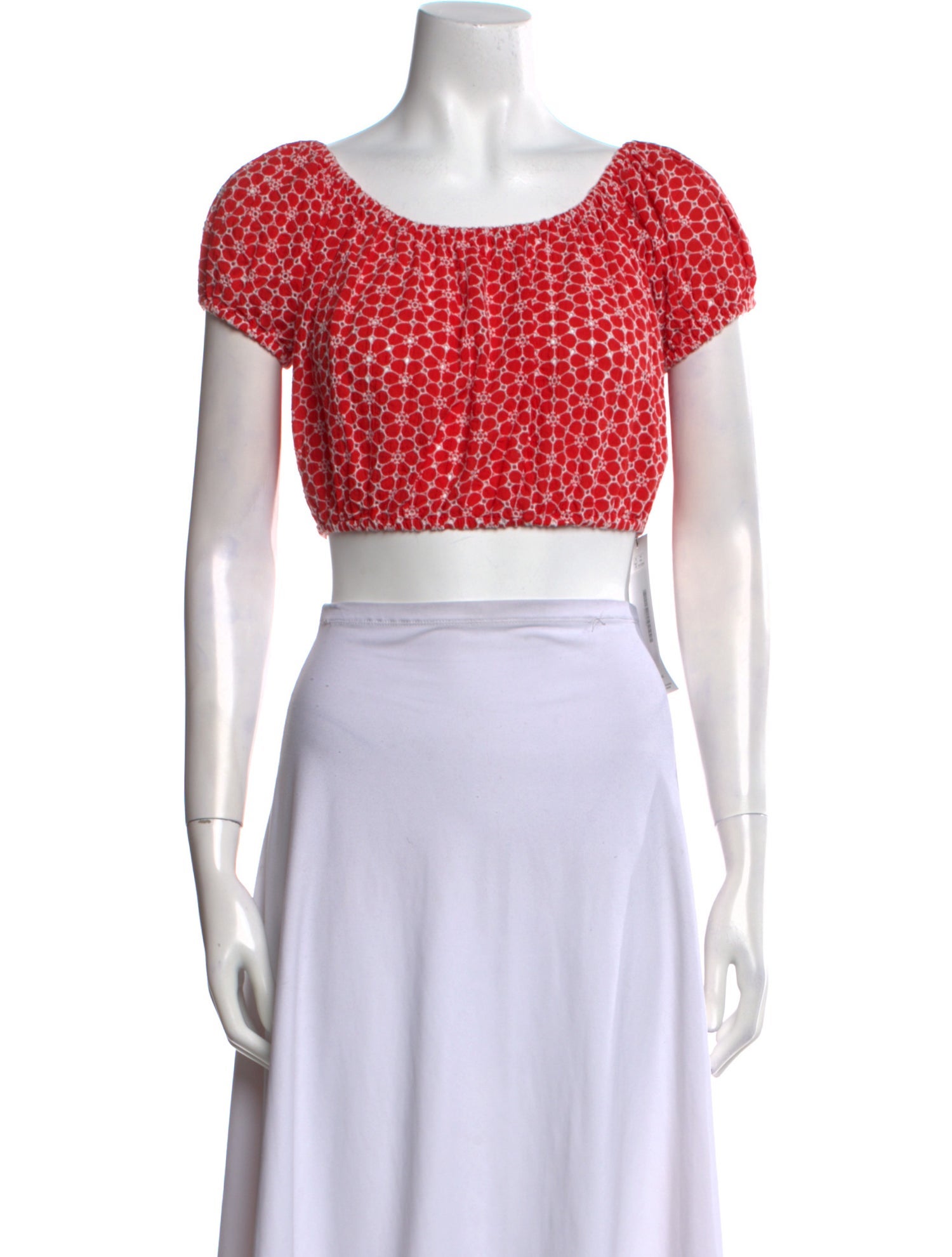 Lisa Marie Fernandez Floral Print Scoop Neck Crop Top