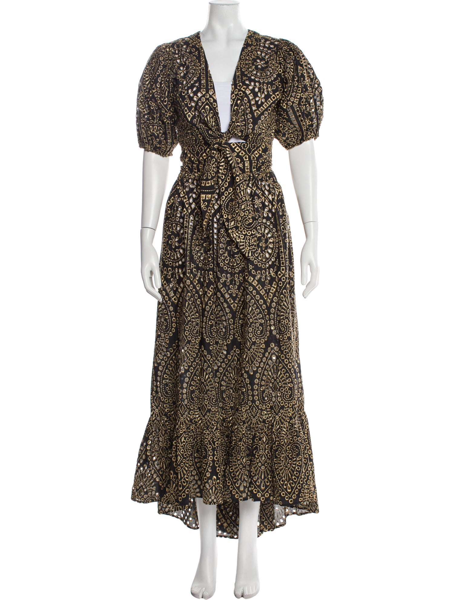 Lisa Marie Fernandez Printed Lasercut Accents Skirt Set