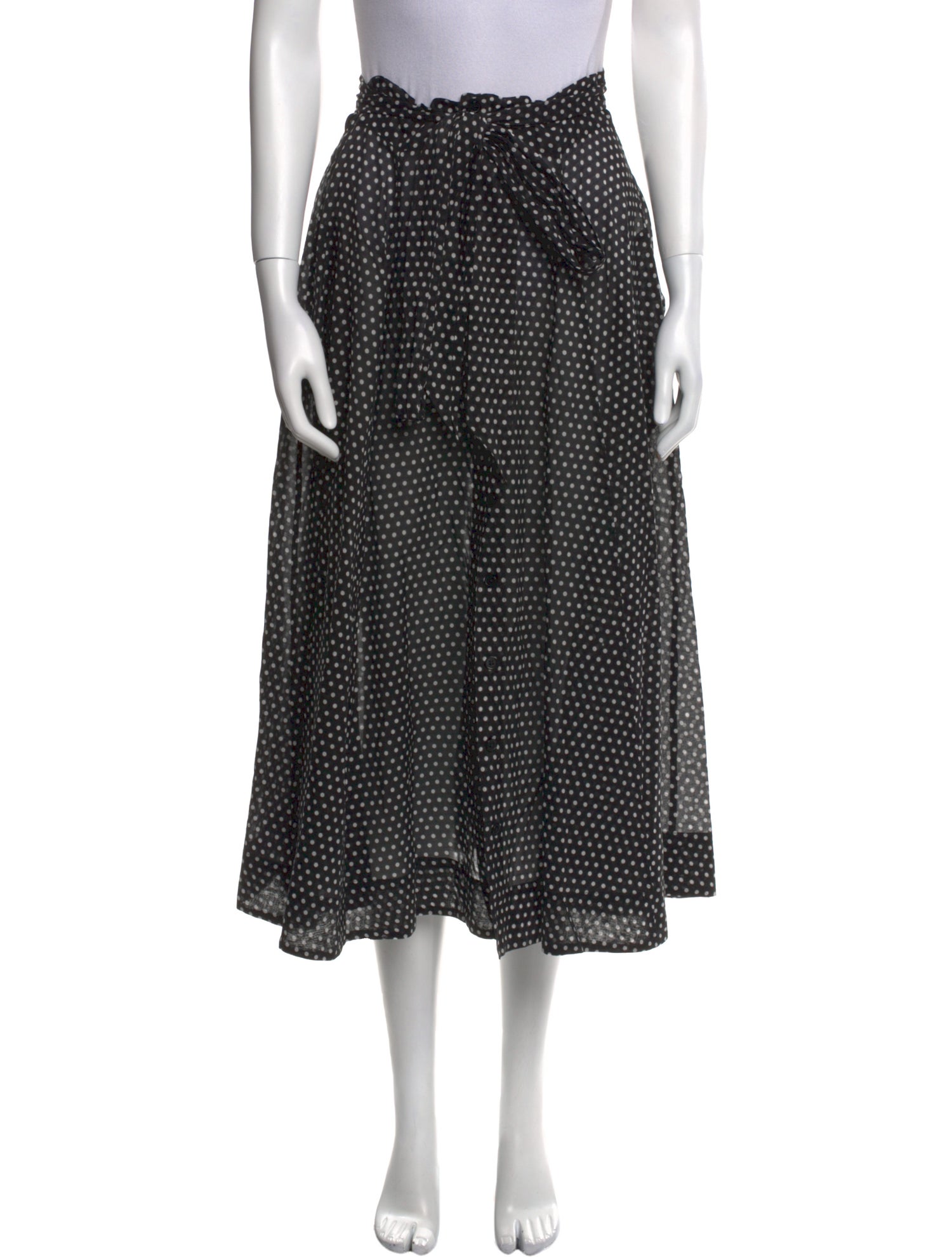 Lisa Marie Fernandez Polka Dot Print Midi Length Skirt