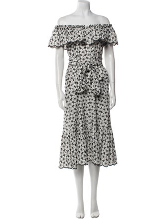 Lisa Marie Fernandez Floral Print Midi Length Dress
