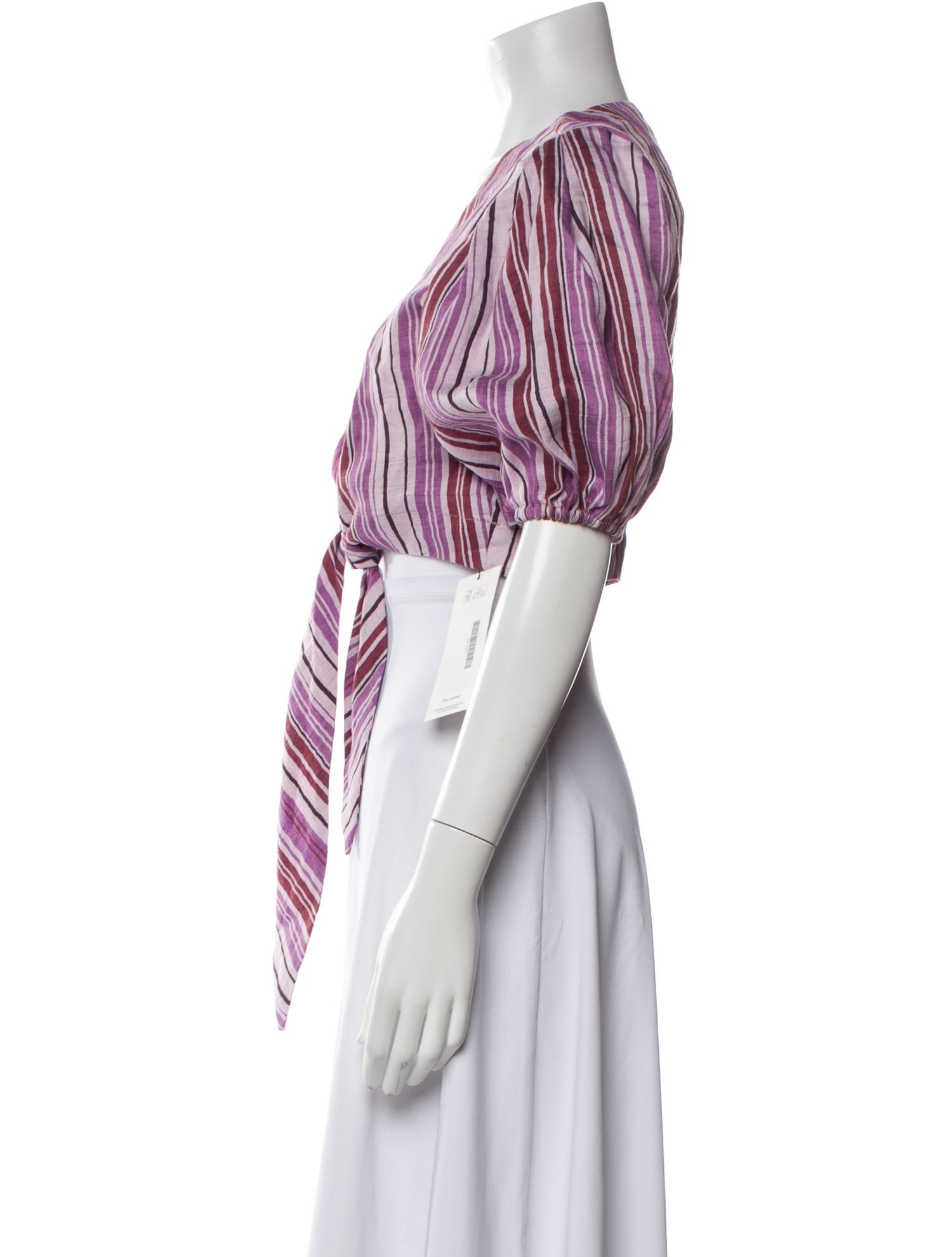 Lisa Marie Fernandez Linen Striped Crop Top w/ Tags