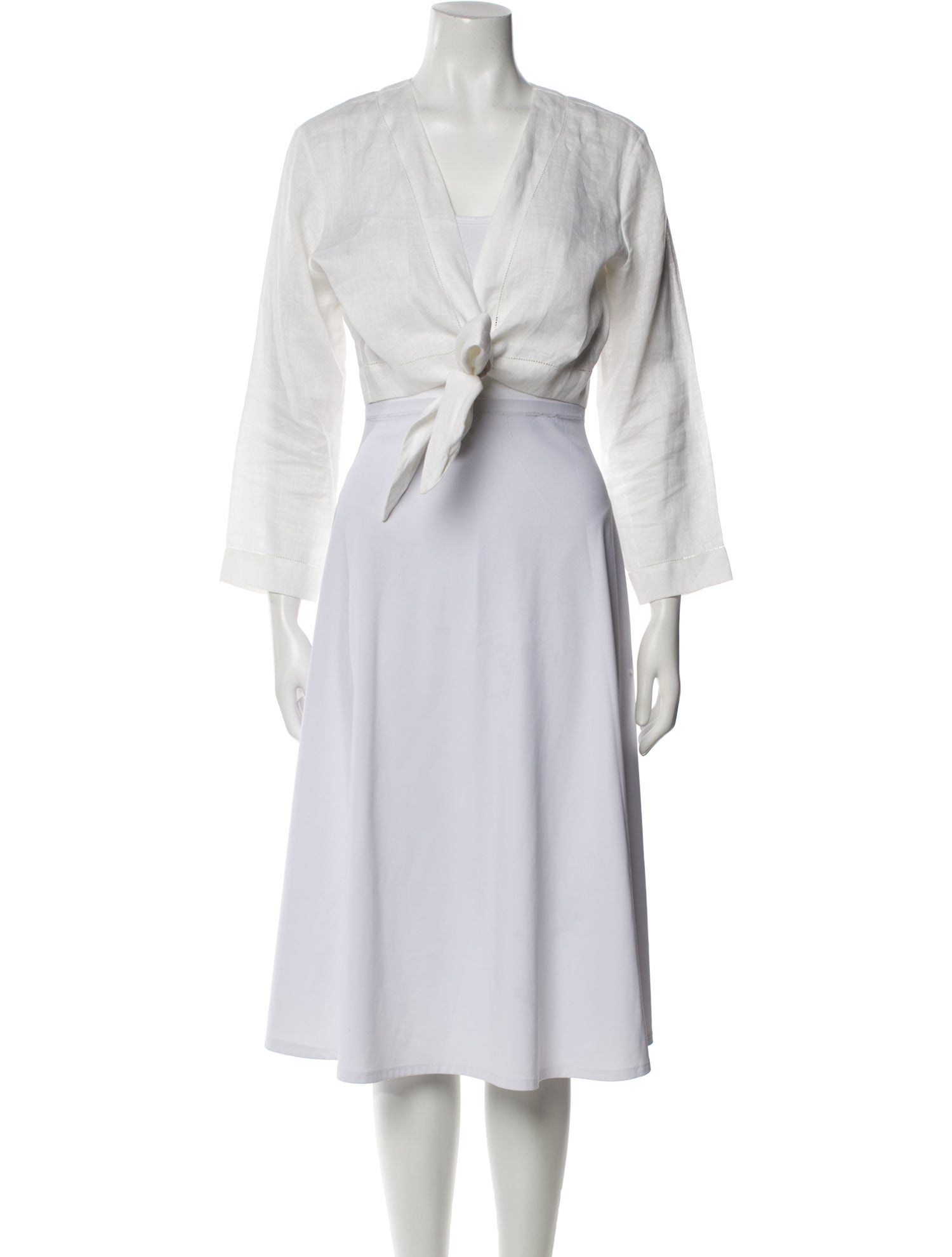 Lisa Marie Fernandez Linen V-Neck Crop Top