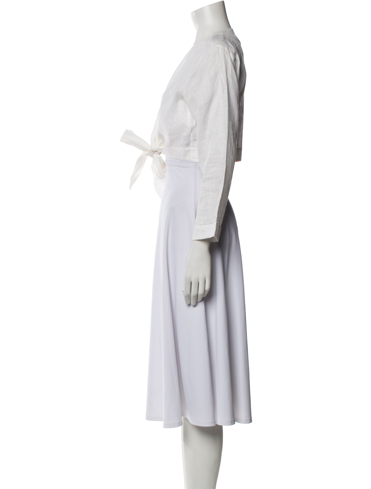 Lisa Marie Fernandez Linen V-Neck Crop Top