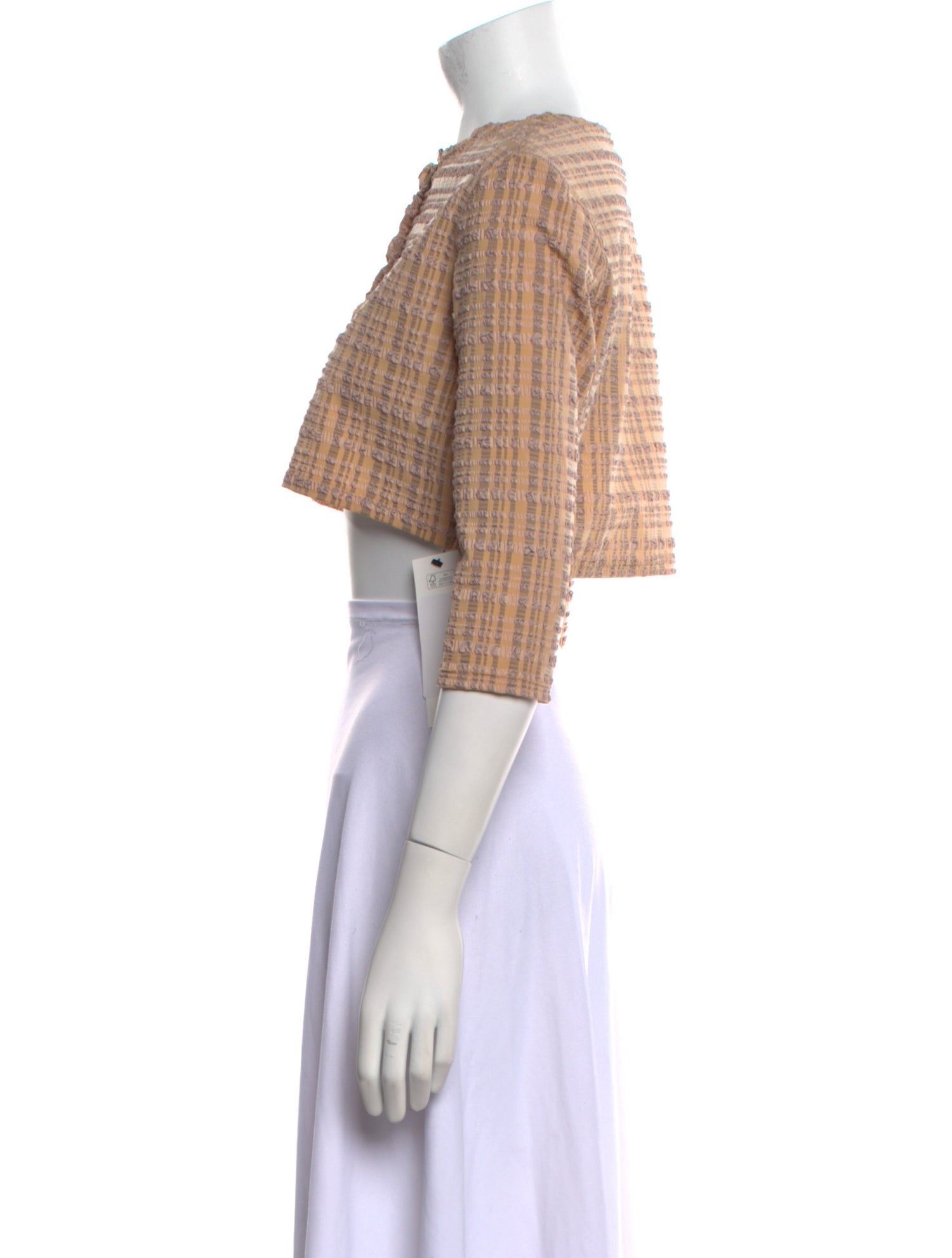 Lisa Marie Fernandez Crew Neck Three-Quarter Sleeve Crop Top w/ Tags