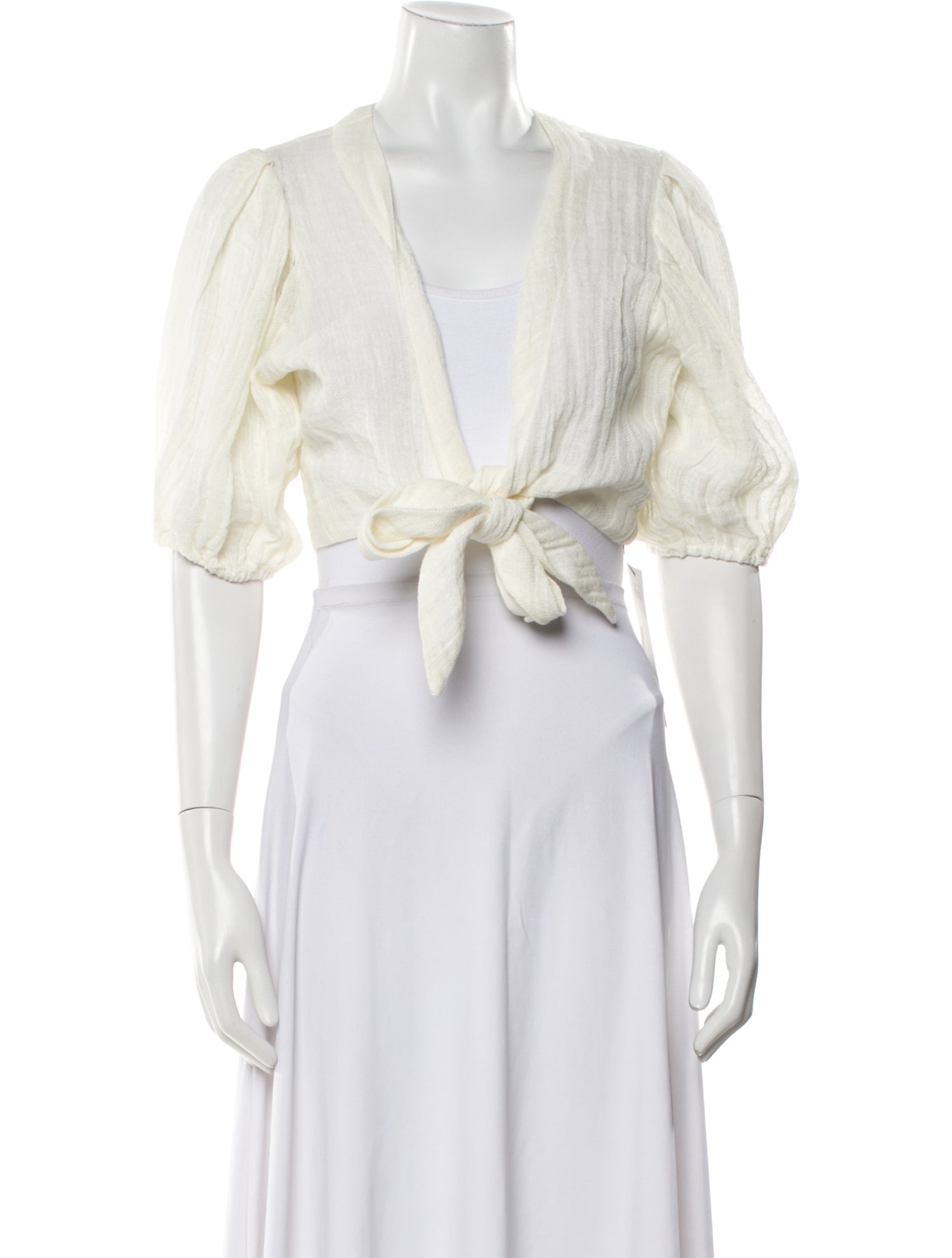 Lisa Marie Fernandez Linen V-Neck Crop Top