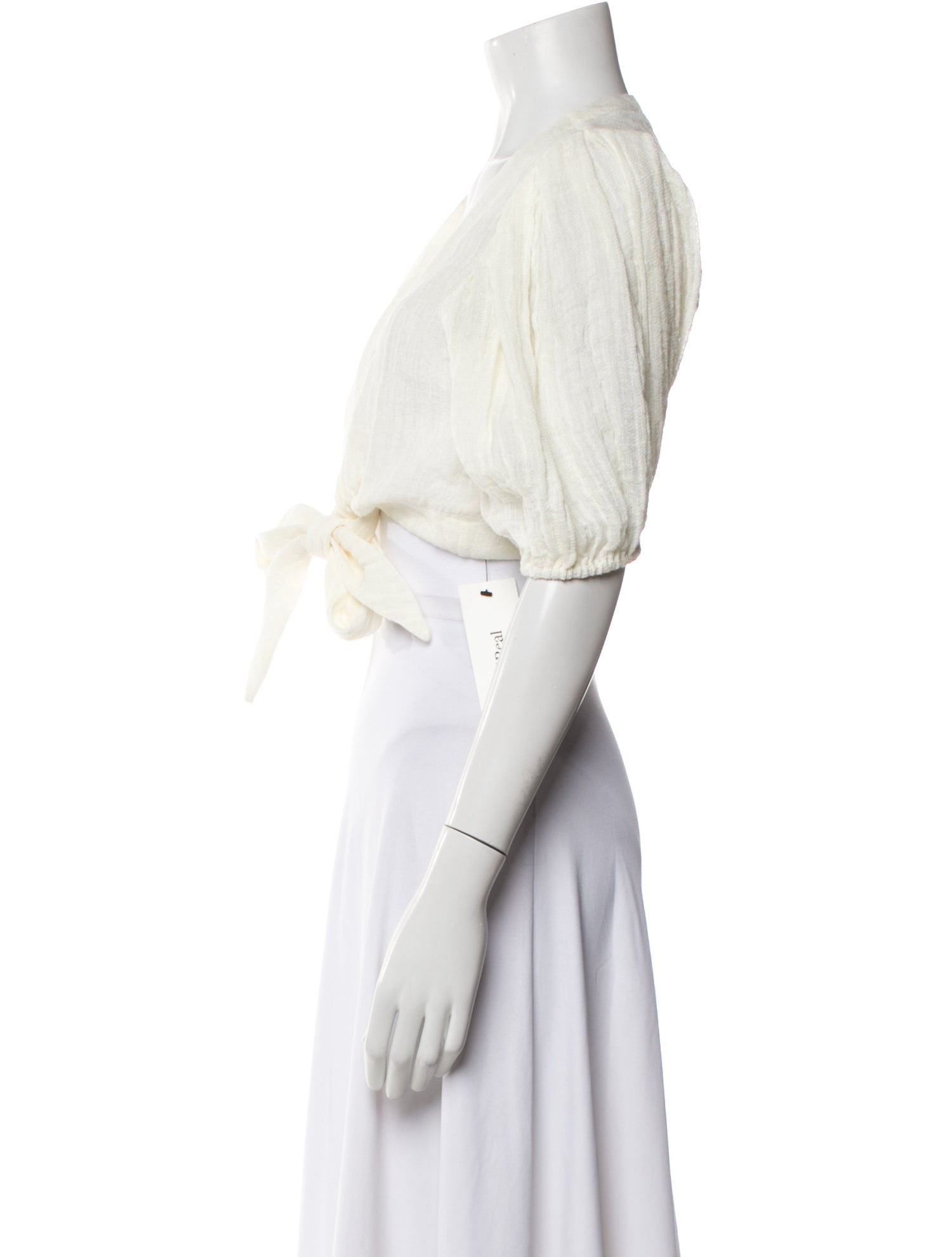 Lisa Marie Fernandez Linen V-Neck Crop Top