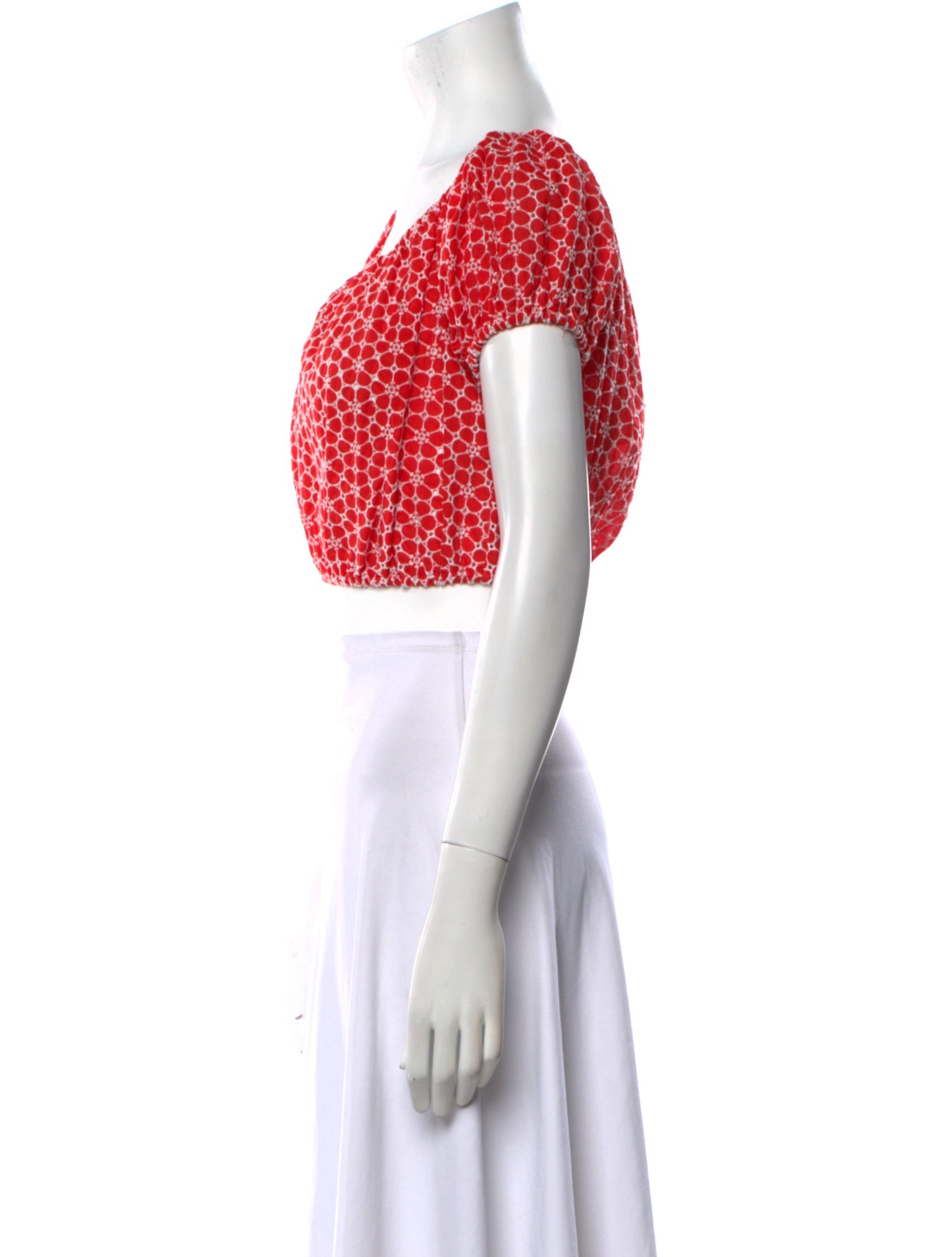 Lisa Marie Fernandez Floral Print Scoop Neck Crop Top