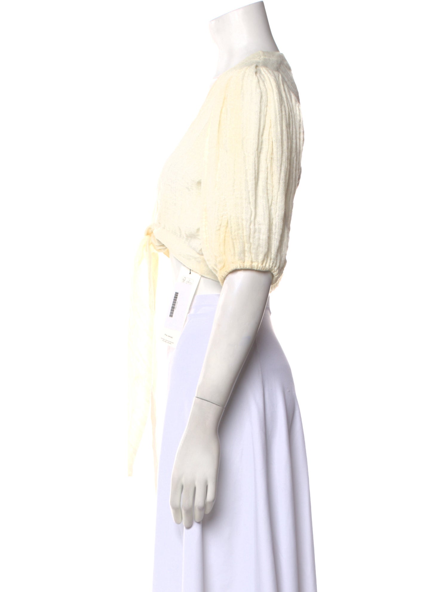 Lisa Marie Fernandez Linen V-Neck Crop Top