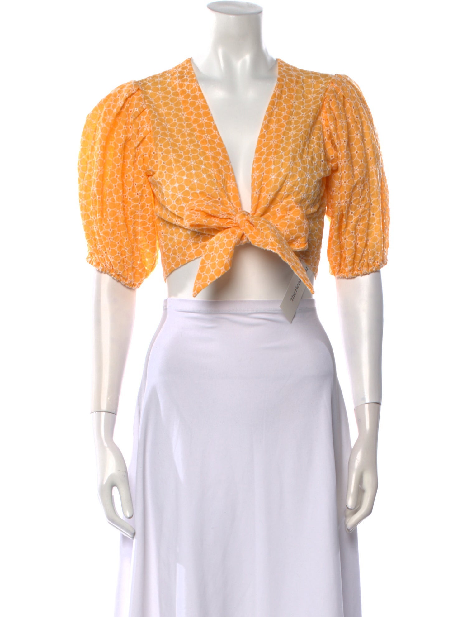 Lisa Marie Fernandez Printed V-Neck Crop Top