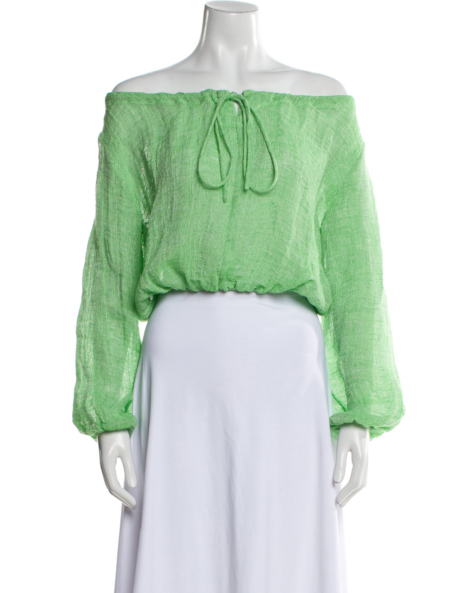 Lisa Marie Fernandez Linen Off-The-Shoulder Crop Top