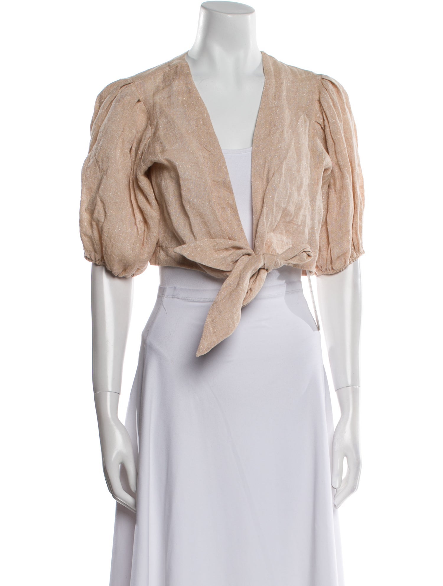 Lisa Marie Fernandez Silk V-Neck Crop Top