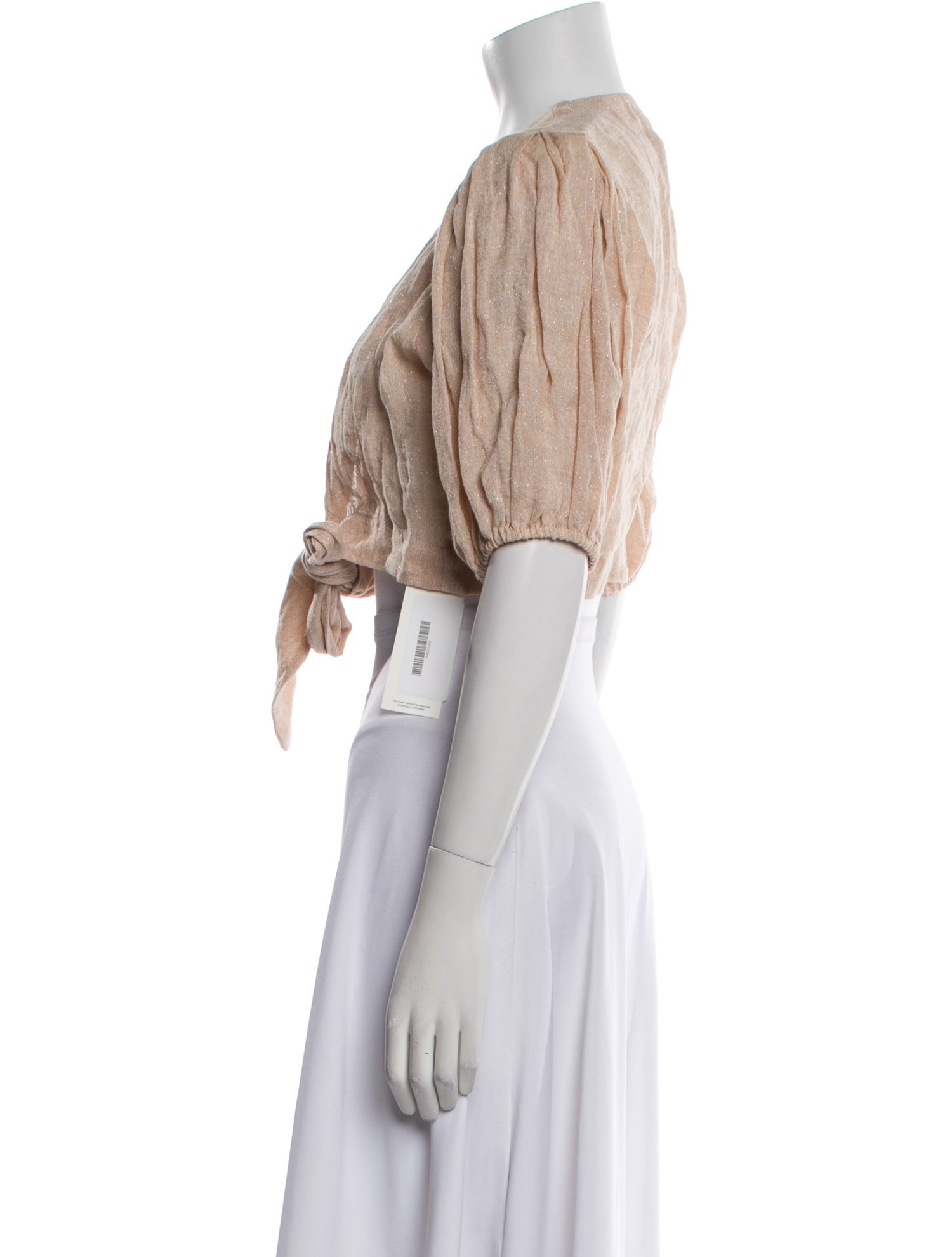 Lisa Marie Fernandez Silk V-Neck Crop Top