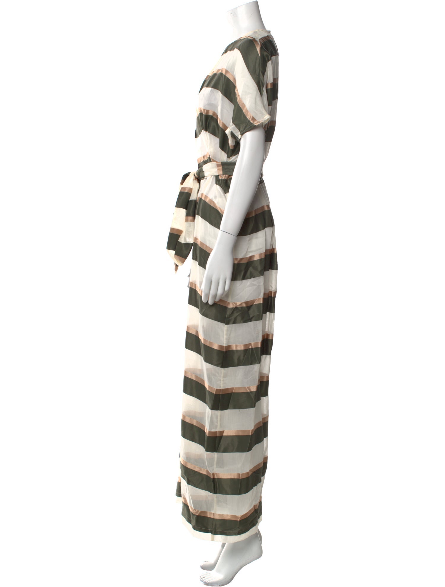 Lisa Marie Fernandez Striped Plunge Neckline Jumpsuit