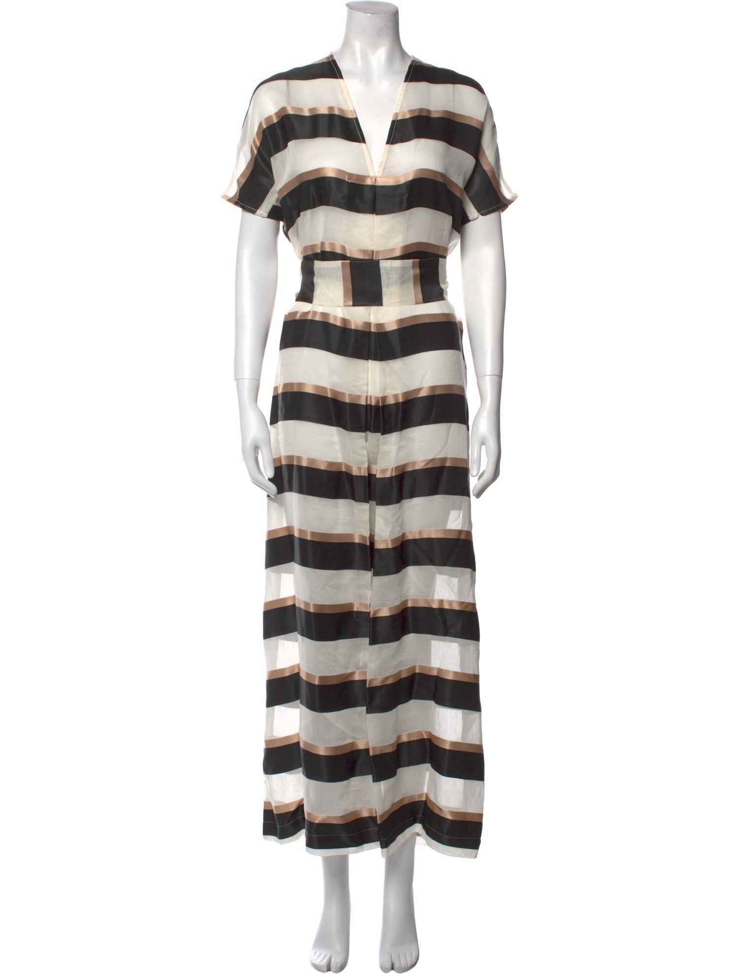 Lisa Marie Fernandez Striped V-Neck Jumpsuit