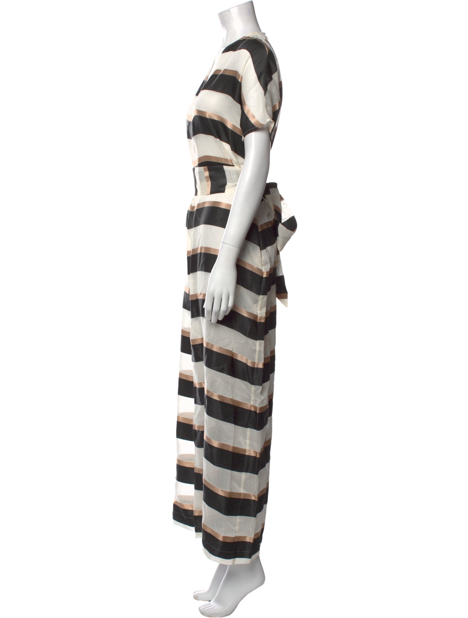 Lisa Marie Fernandez Striped V-Neck Jumpsuit