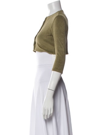 Lisa Marie Fernandez Mock Neck Three-Quarter Sleeve Crop Top