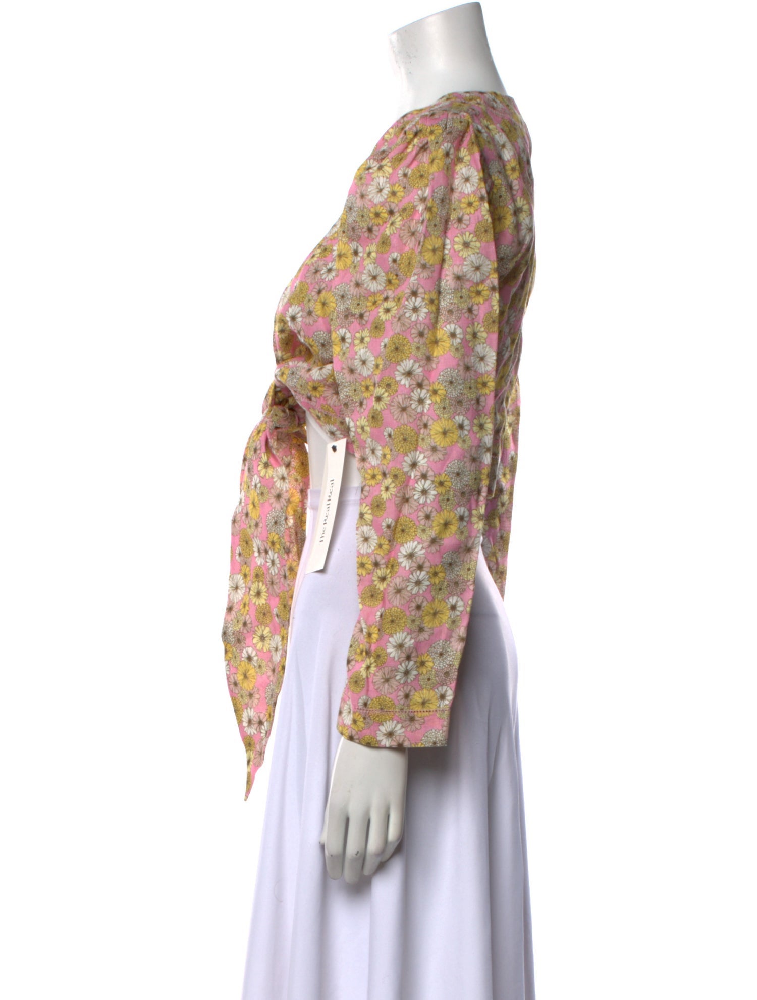 Lisa Marie Fernandez Linen Floral Print Crop Top