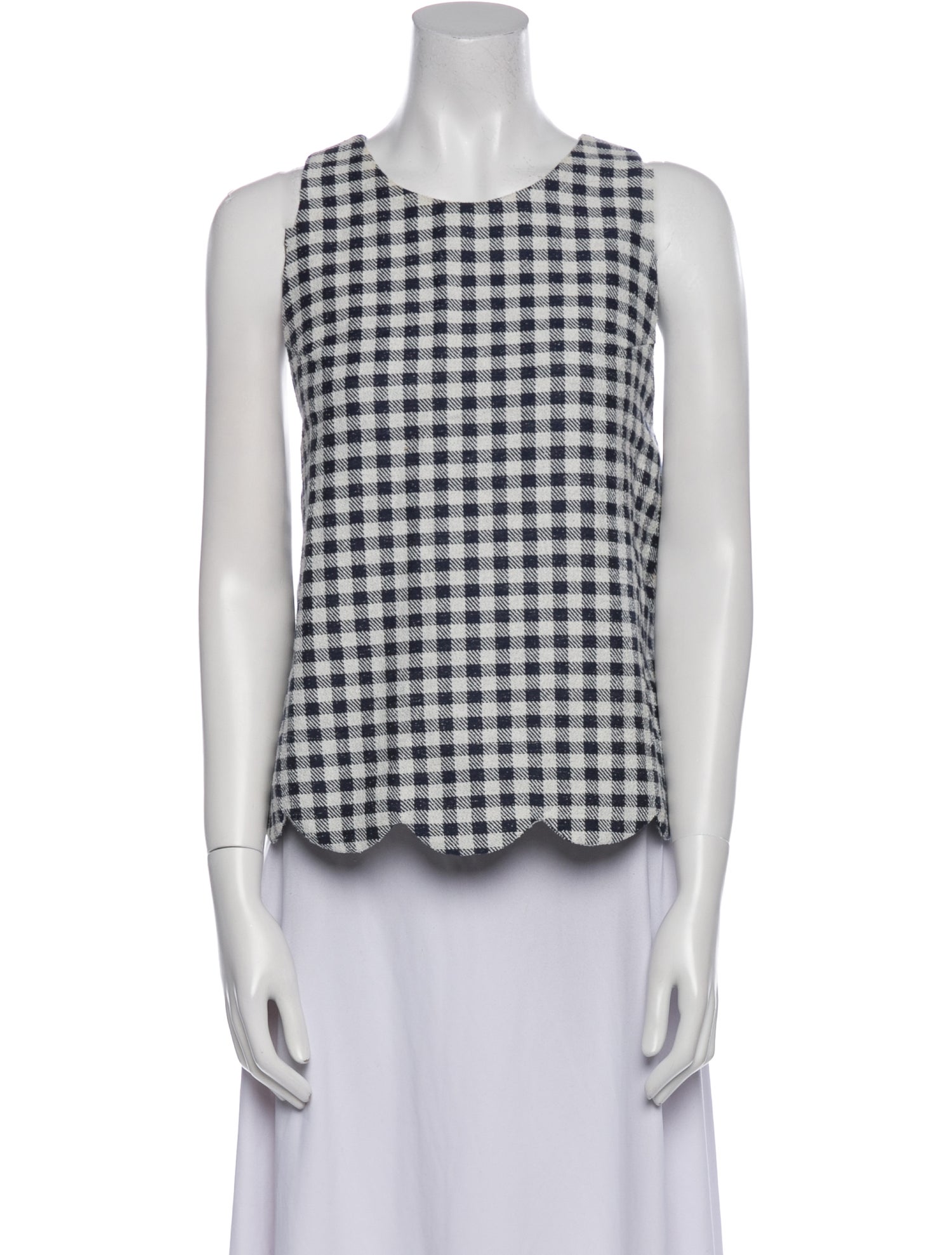 Lisa Marie Fernandez Plaid Print Scoop Neck Top