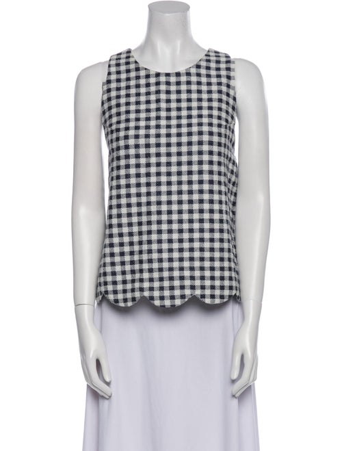 Lisa Marie Fernandez Plaid Print Scoop Neck Top