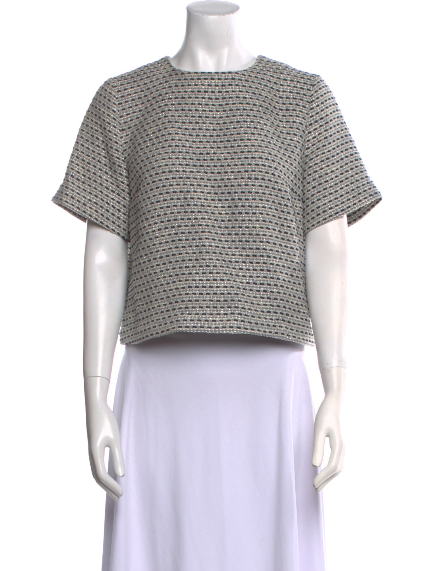 Lisa Marie Fernandez Crew Neck Short Sleeve Crop Top
