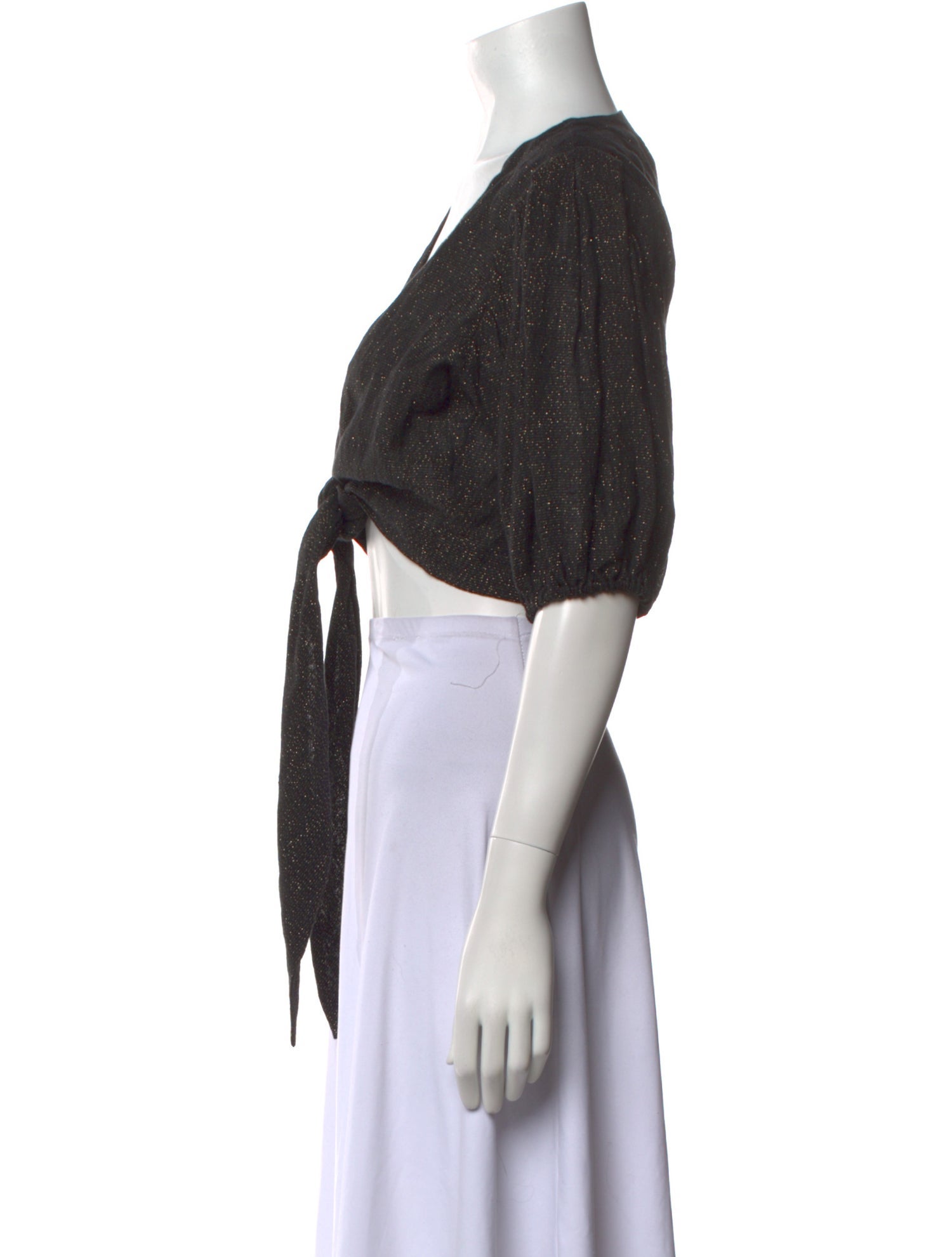 Lisa Marie Fernandez Linen V-Neck Crop Top