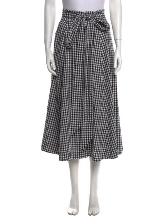 Lisa Marie Fernandez Plaid Print Midi Length Skirt