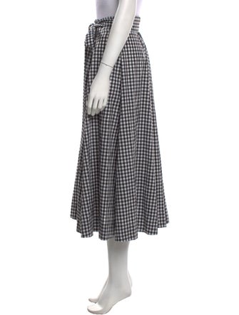 Lisa Marie Fernandez Plaid Print Midi Length Skirt