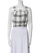 Lisa Marie Fernandez Plaid Print Square Neckline Crop Top