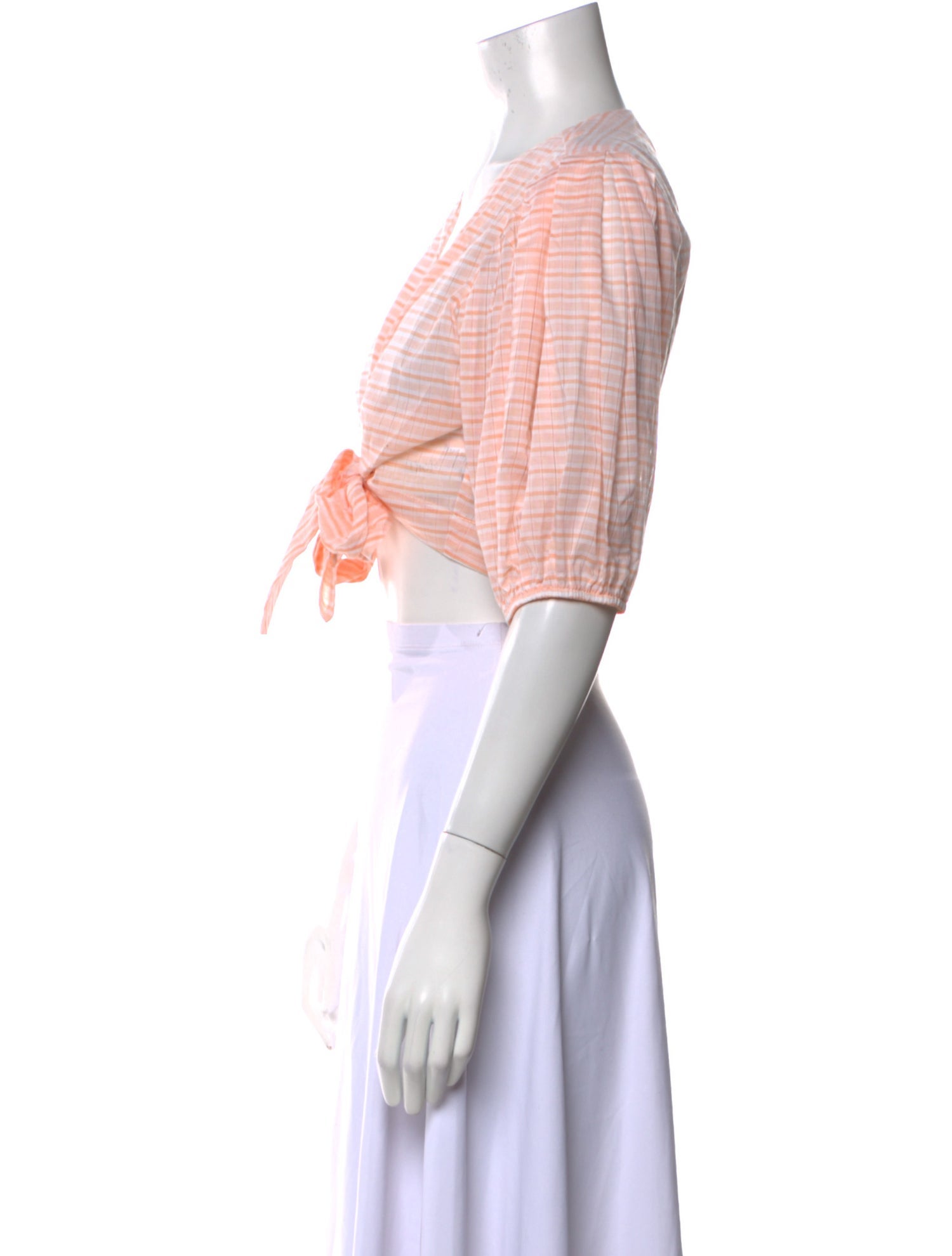 Lisa Marie Fernandez V-Neck Short Sleeve Crop Top