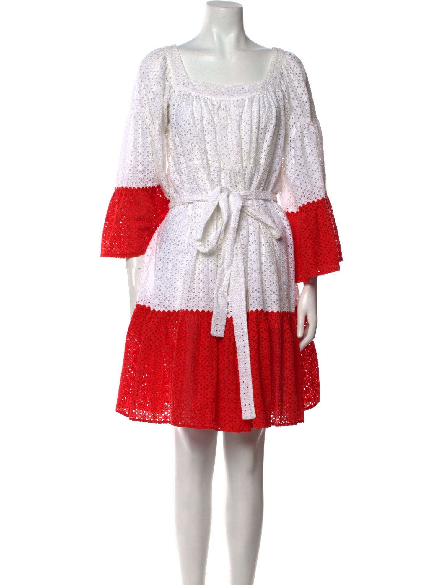 Lisa Marie Fernandez Colorblock Pattern Knee-Length Dress