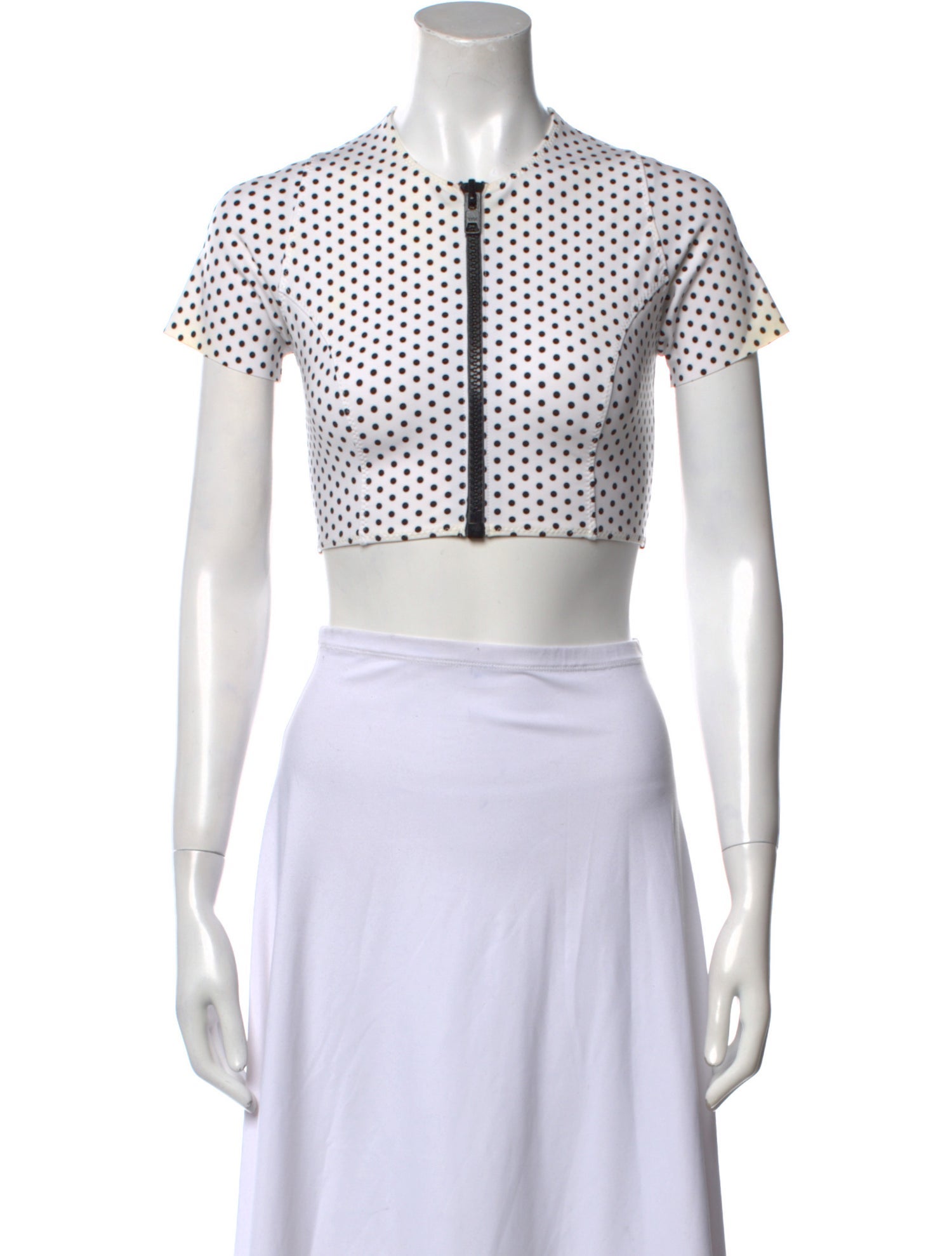 Lisa Marie Fernandez Printed Crew Neck Crop Top