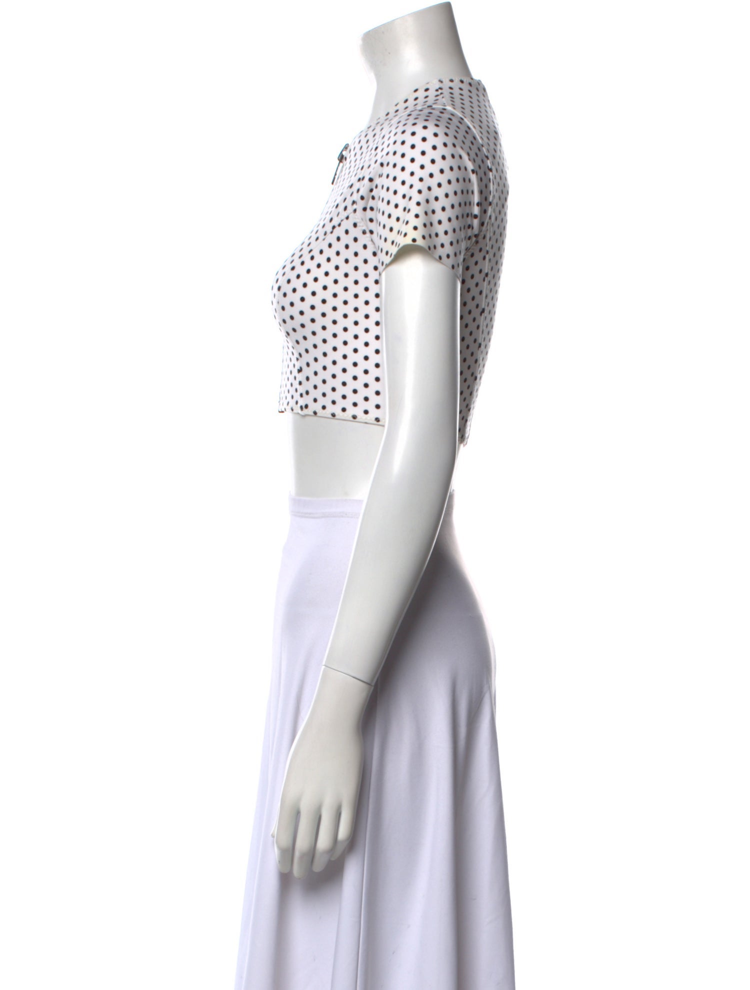 Lisa Marie Fernandez Printed Crew Neck Crop Top