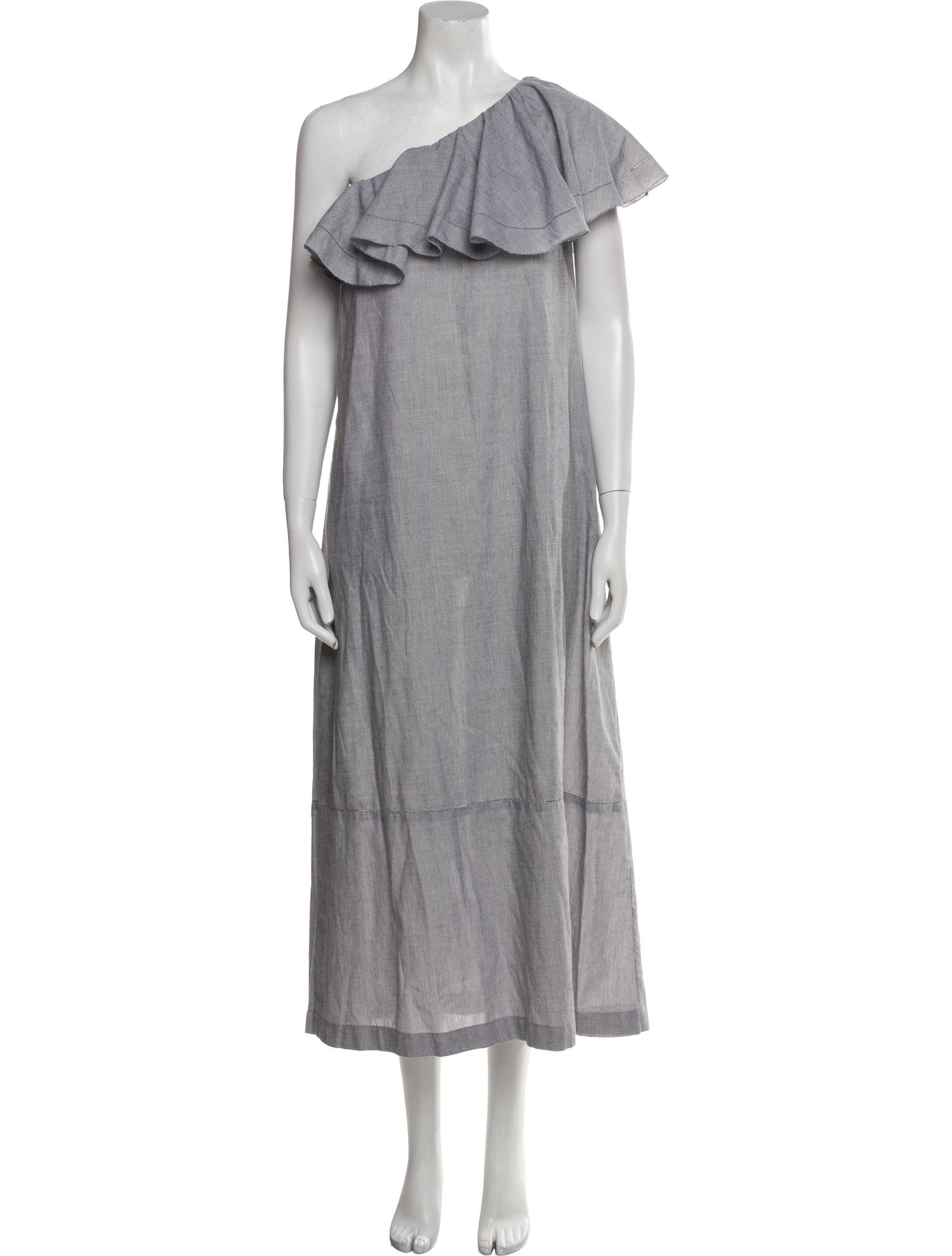 Lisa Marie Fernandez One-Shoulder Midi Length Dress