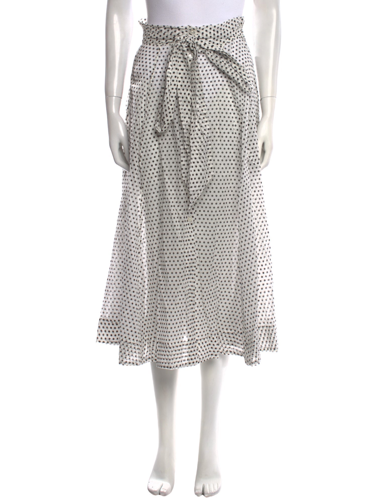 Lisa Marie Fernandez Polka Dot Print Midi Length Skirt