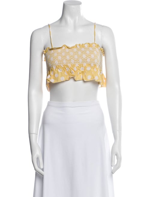 Lisa Marie Fernandez Linen Printed Crop Top
