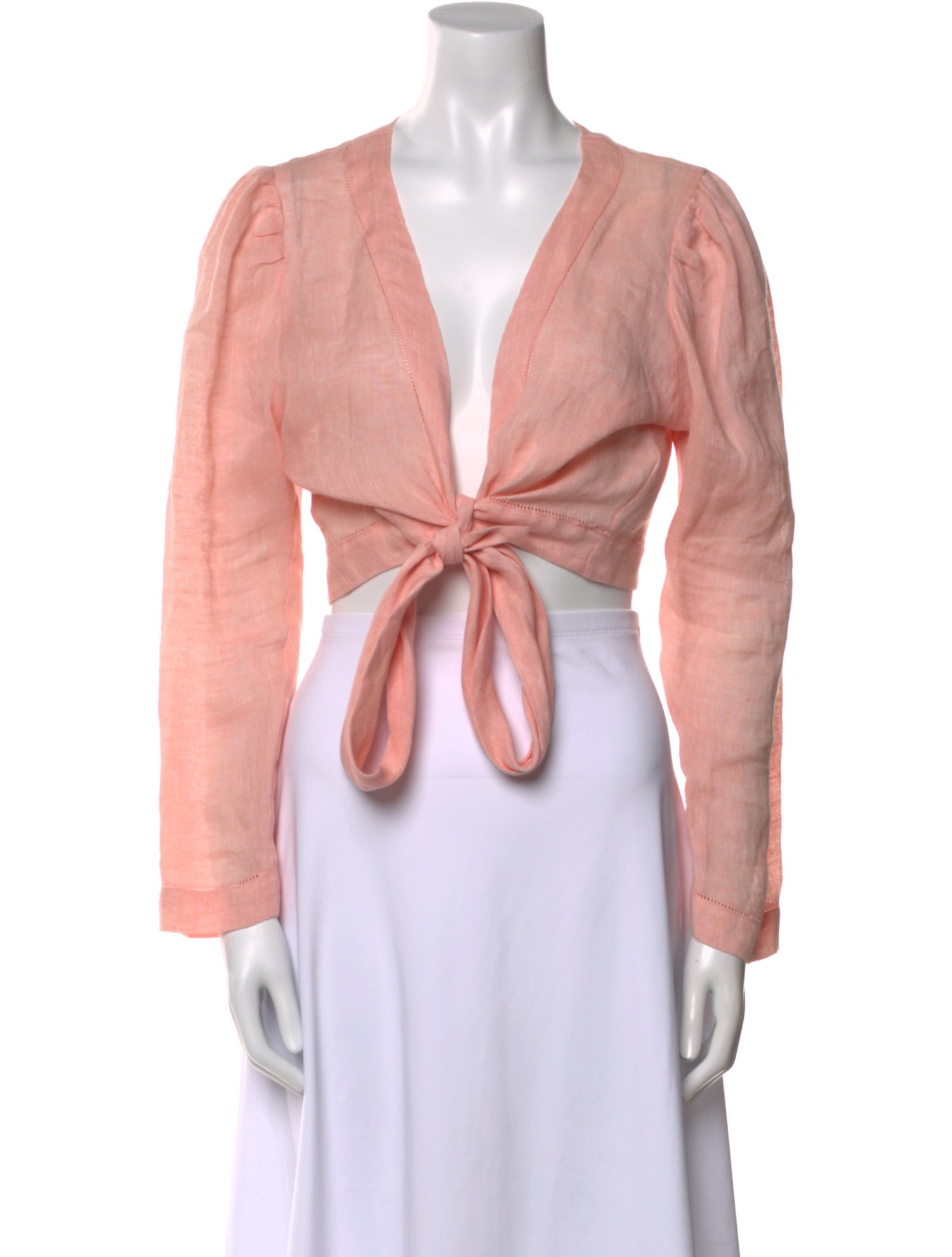 Lisa Marie Fernandez Linen V-Neck Crop Top