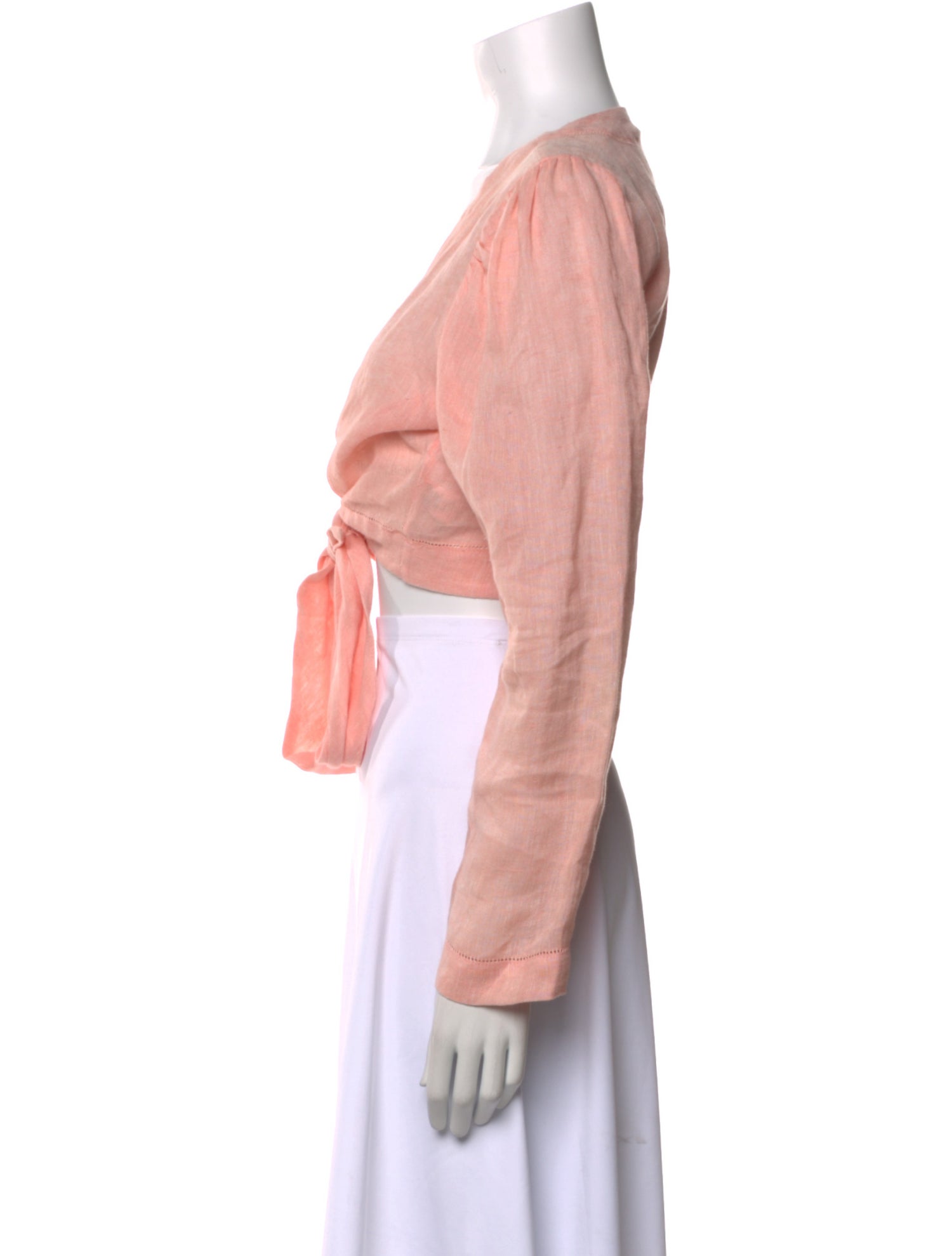 Lisa Marie Fernandez Linen V-Neck Crop Top