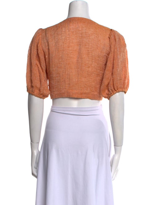 Lisa Marie Fernandez Linen Printed Crop Top