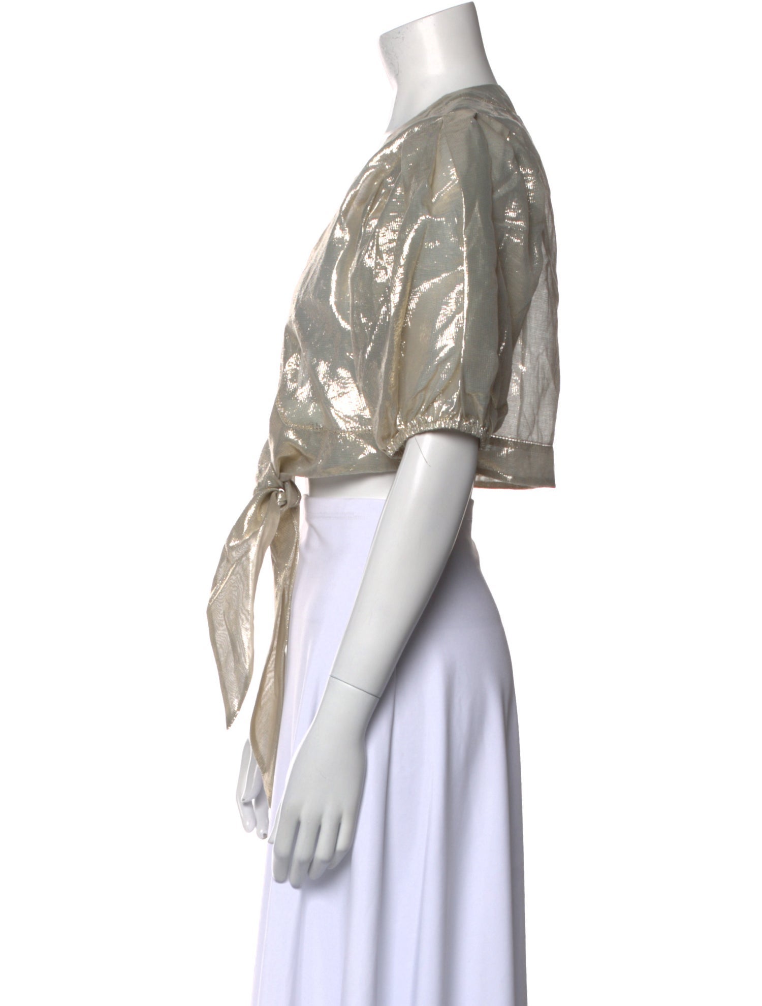 Lisa Marie Fernandez Printed V-Neck Crop Top