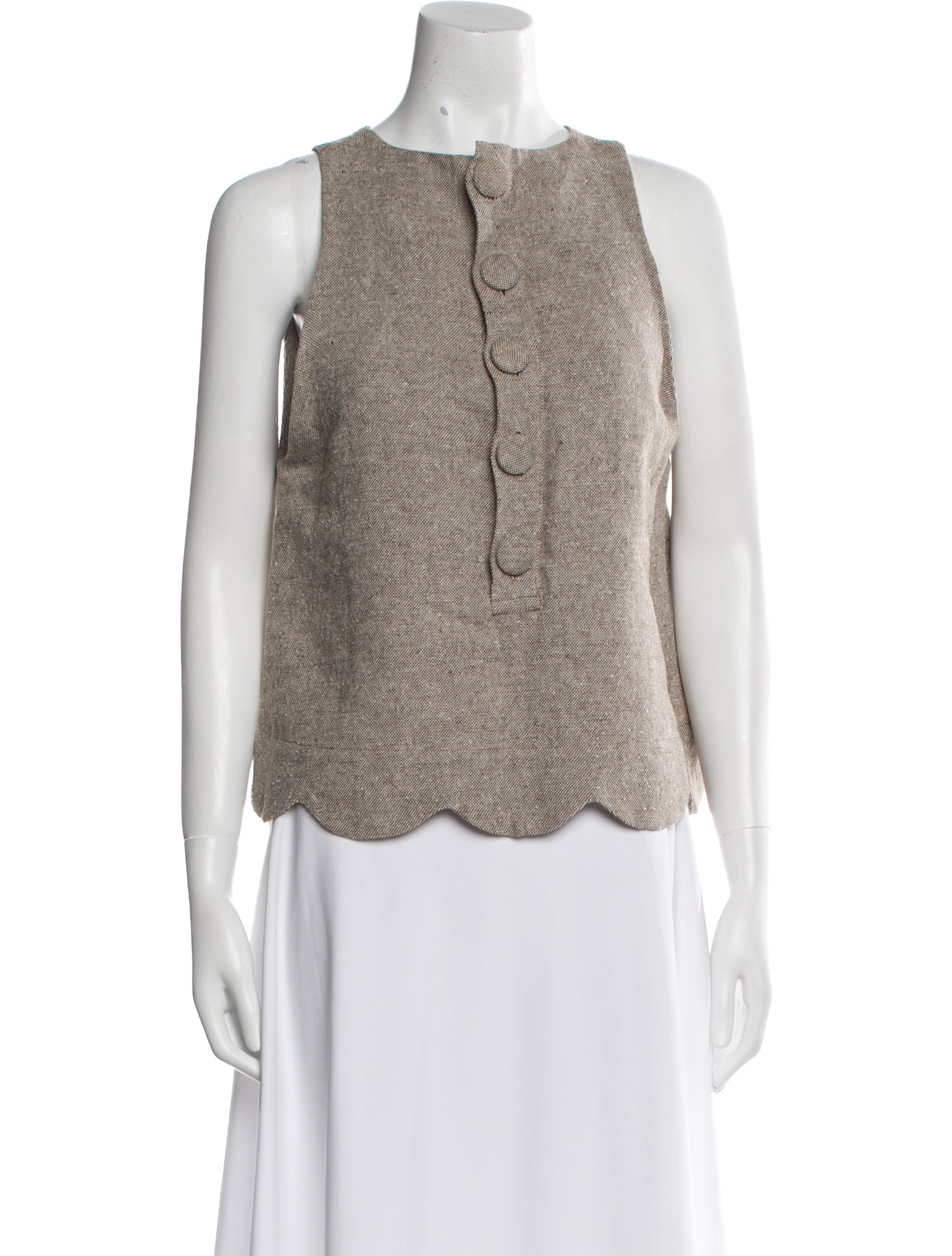 Lisa Marie Fernandez Linen Crew Neck Top