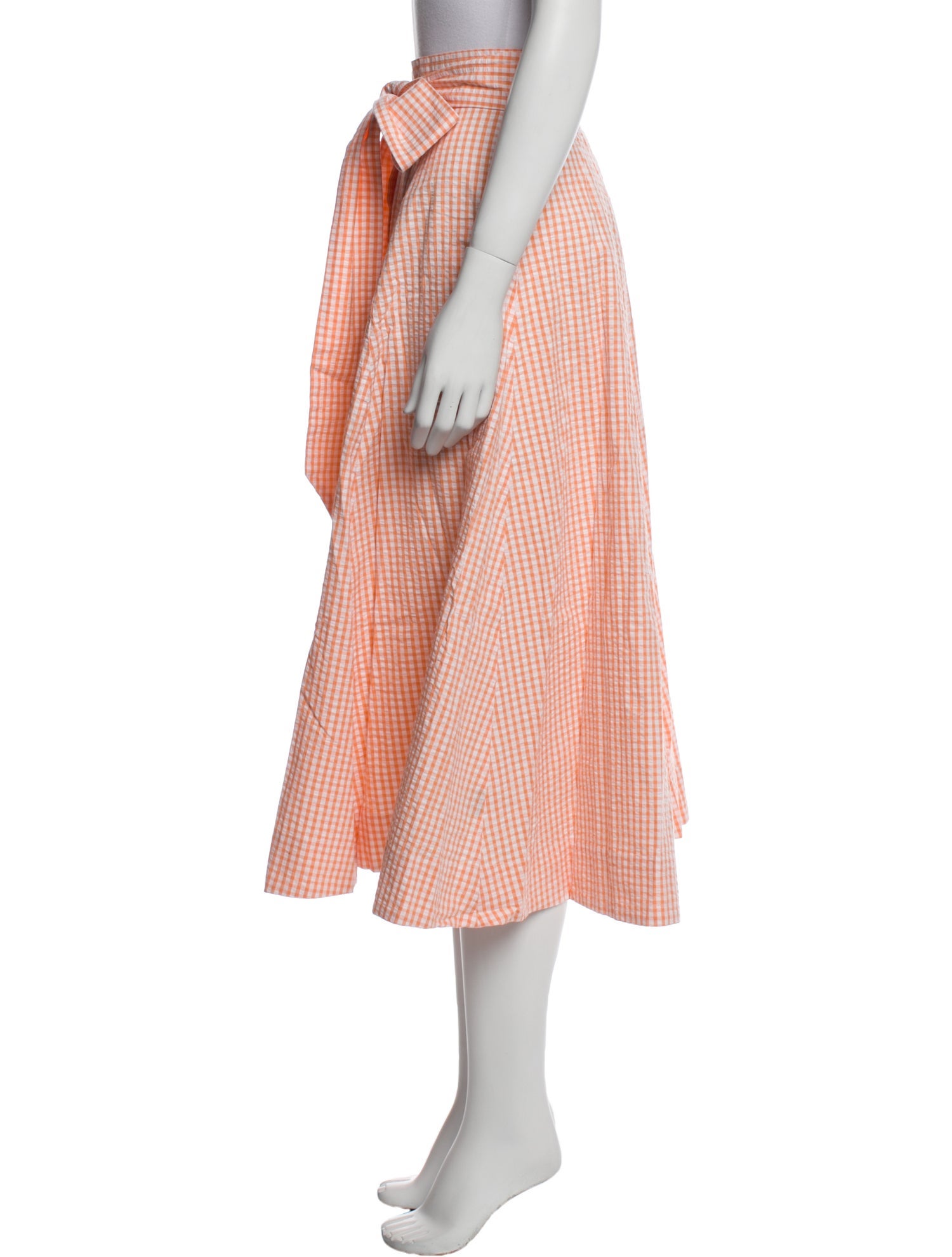 Lisa Marie Fernandez Plaid Print Midi Length Skirt