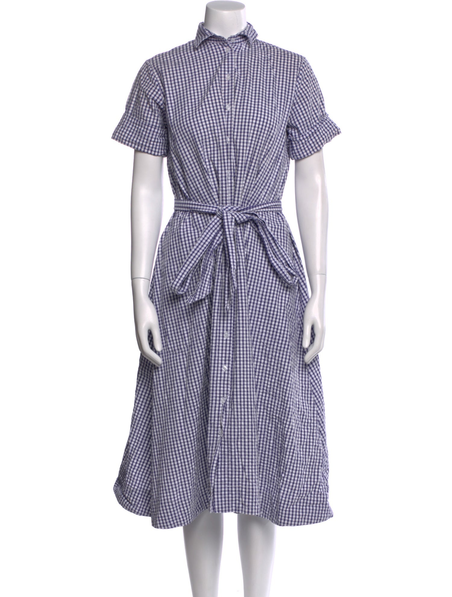 Lisa Marie Fernandez Plaid Print Midi Length Dress