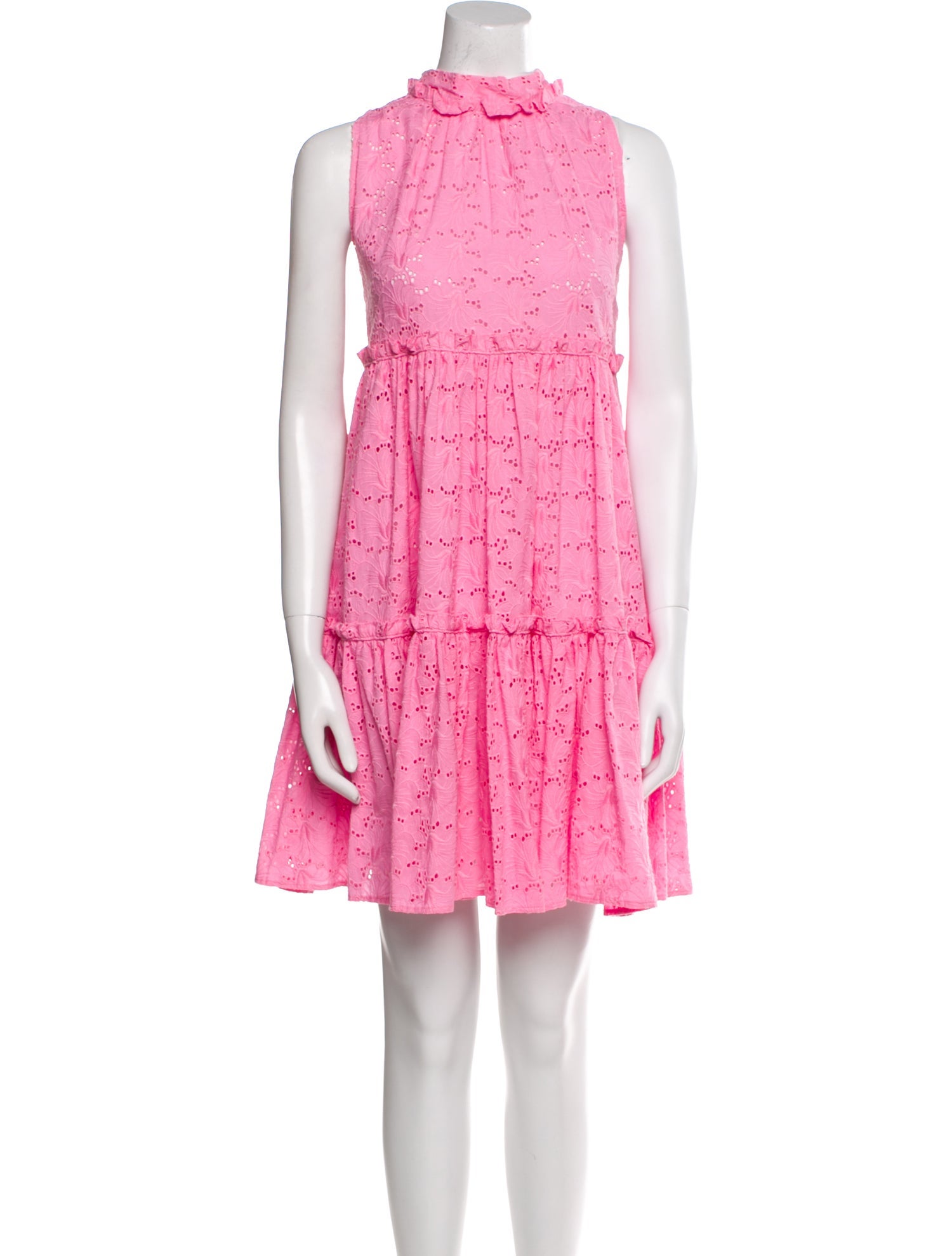 Lisa Marie Fernandez Lace Pattern Mini Dress