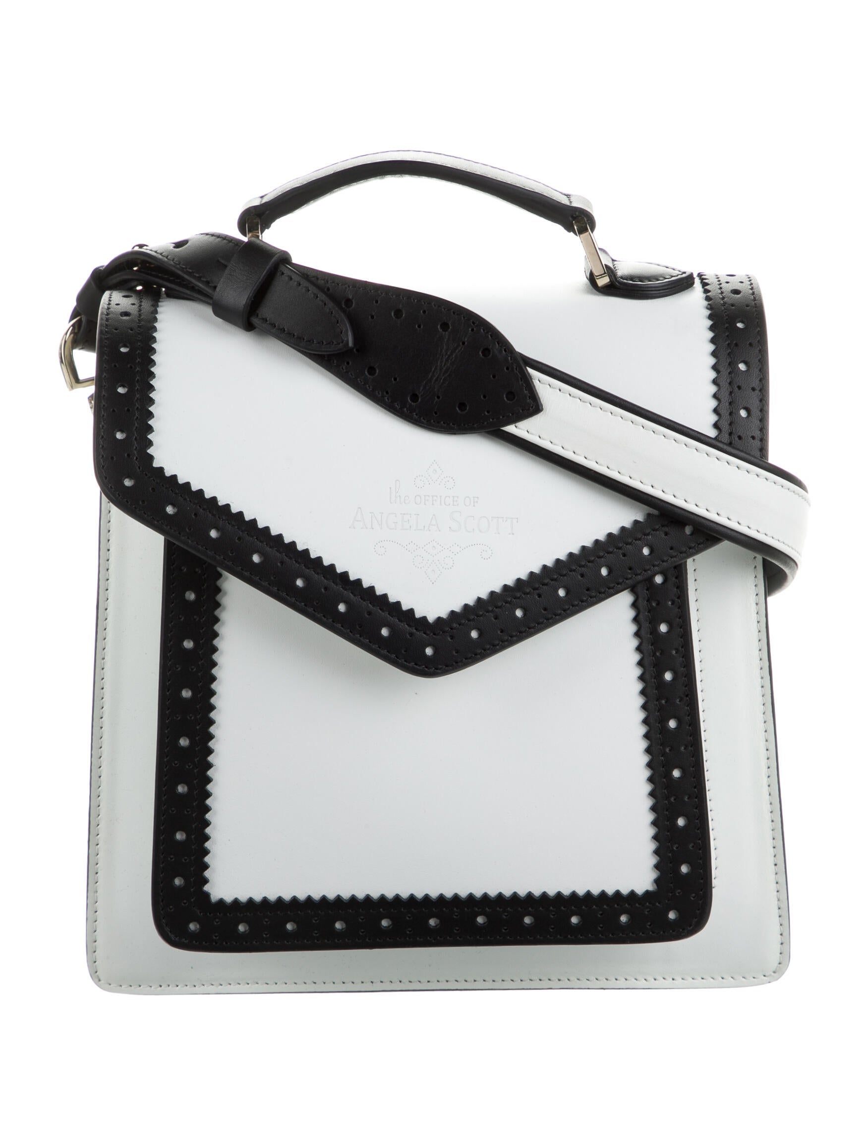 The Office of Angela Scott Leather Crossbody Bag White Crossbody Bags, Handbags W4122131