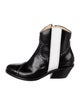 The Office of Angela Scott Leather Colorblock Pattern Western Boots
