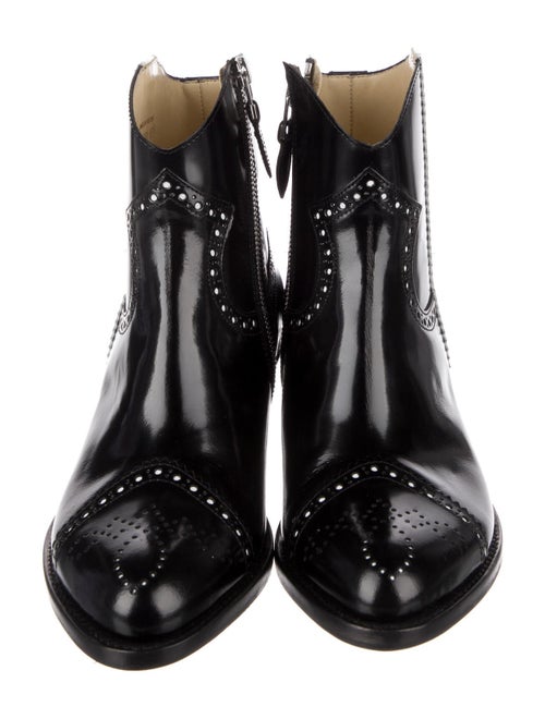 The Office of Angela Scott Leather Colorblock Pattern Western Boots