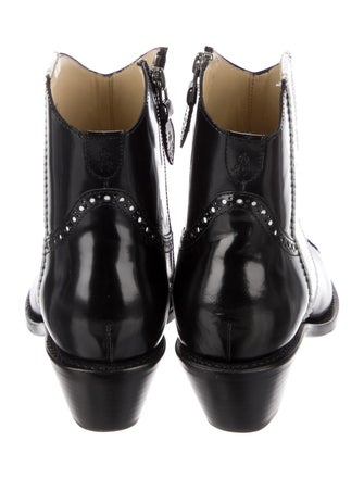 The Office of Angela Scott Leather Colorblock Pattern Western Boots