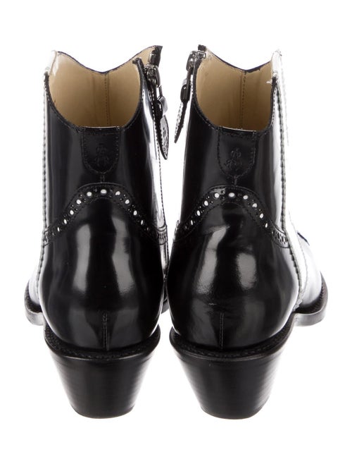 The Office of Angela Scott Leather Colorblock Pattern Western Boots